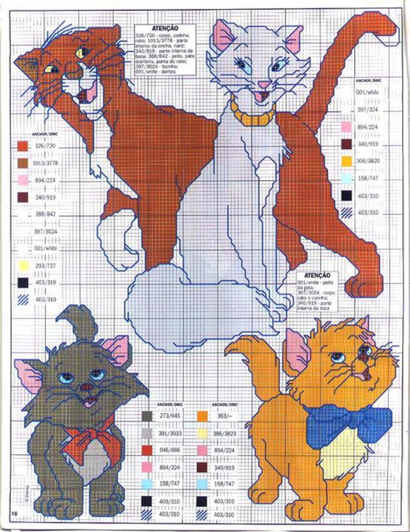 Схема вышивки «рыжий кот в цветах» (№1341620) - Вышивка крестом