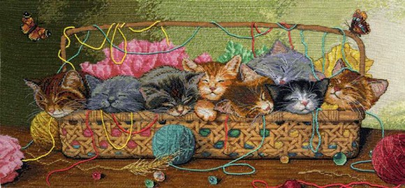 Схемы вышивки кошек