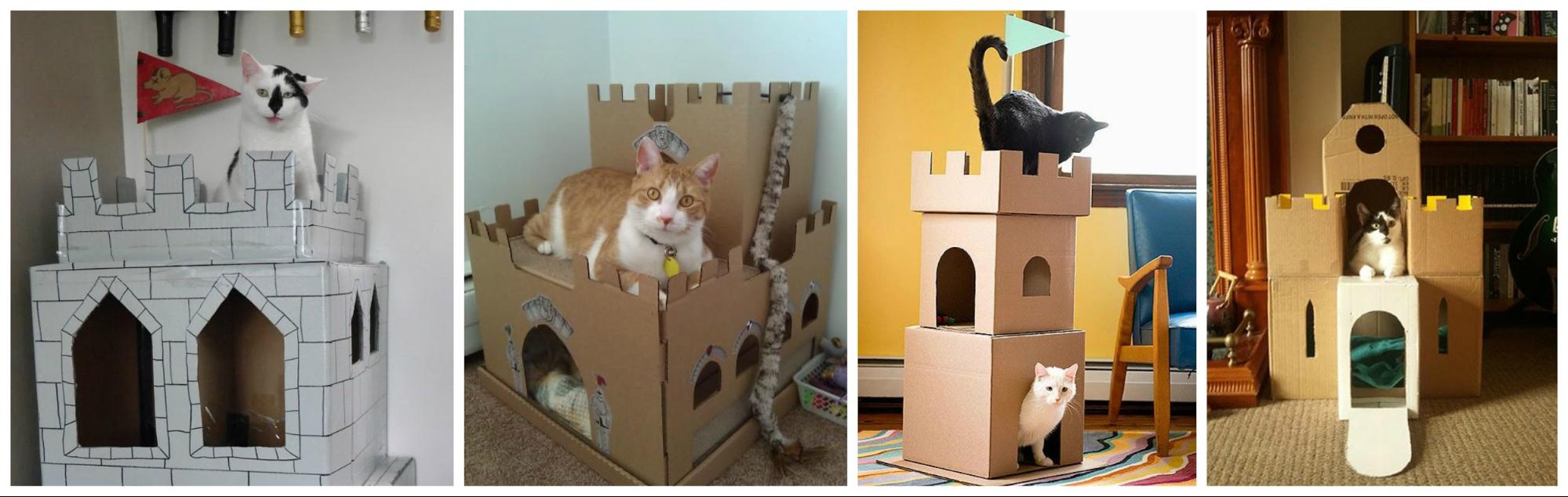 Кошкин дом из картонных коробок: мастер классы со схемами